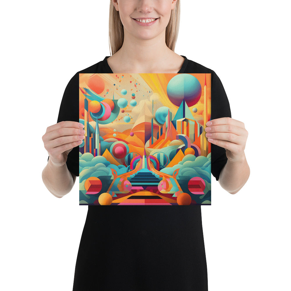 Chromatic Dimensions Unraveled - Interactive Canvas Wall Art