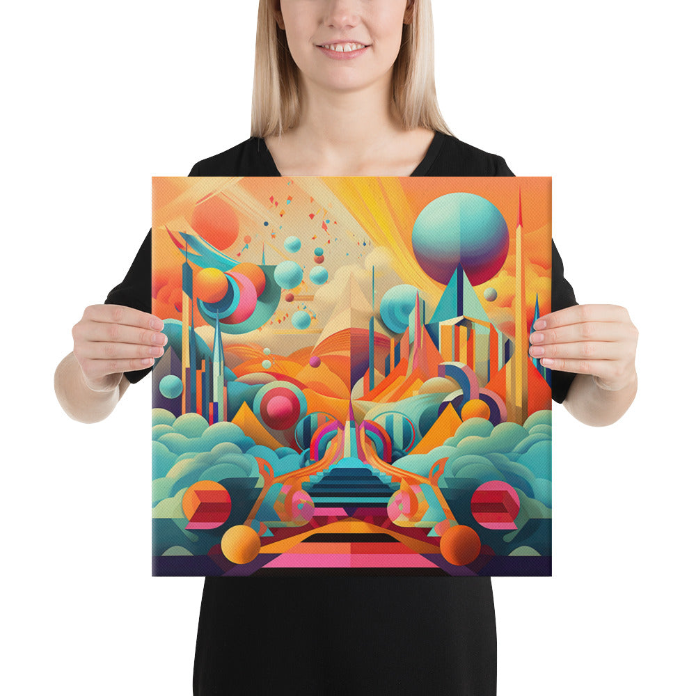 Chromatic Dimensions Unraveled - Interactive Canvas Wall Art